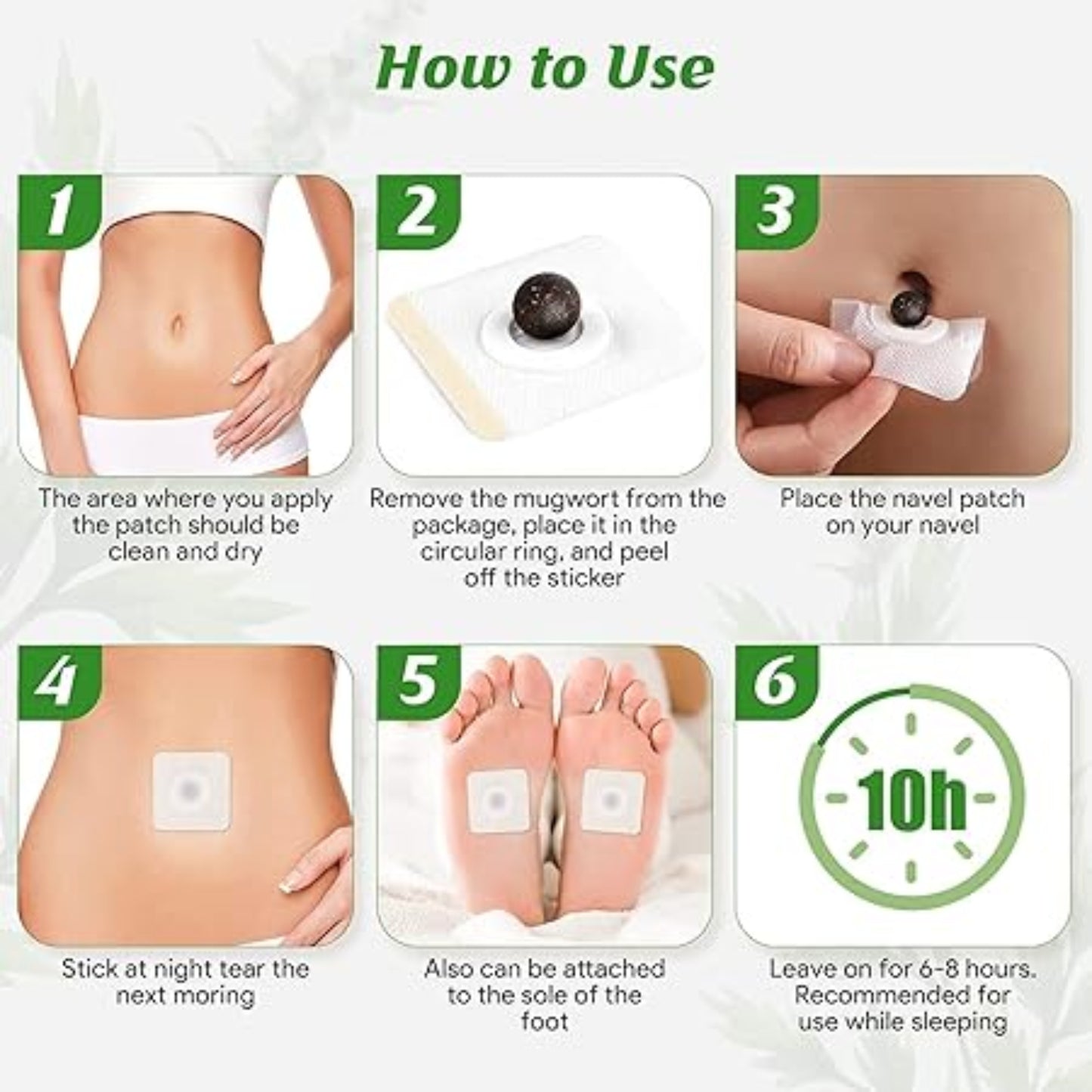 Mugwort Navel Patches – 30 Kräuterpflaster | Beifuß Detox Aufkleber für Bauchbereich & Wohlbefinden - Kemberly® GmbH