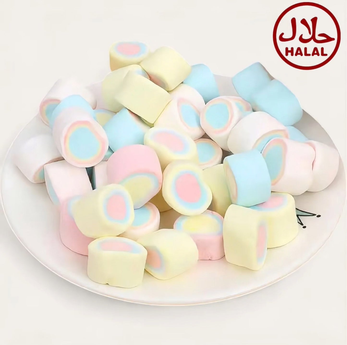 Bunte Marshmallows – Halal, mit Rindergelatine, 150 g | Glutenfrei, Fettfrei - Kemberly® GmbH