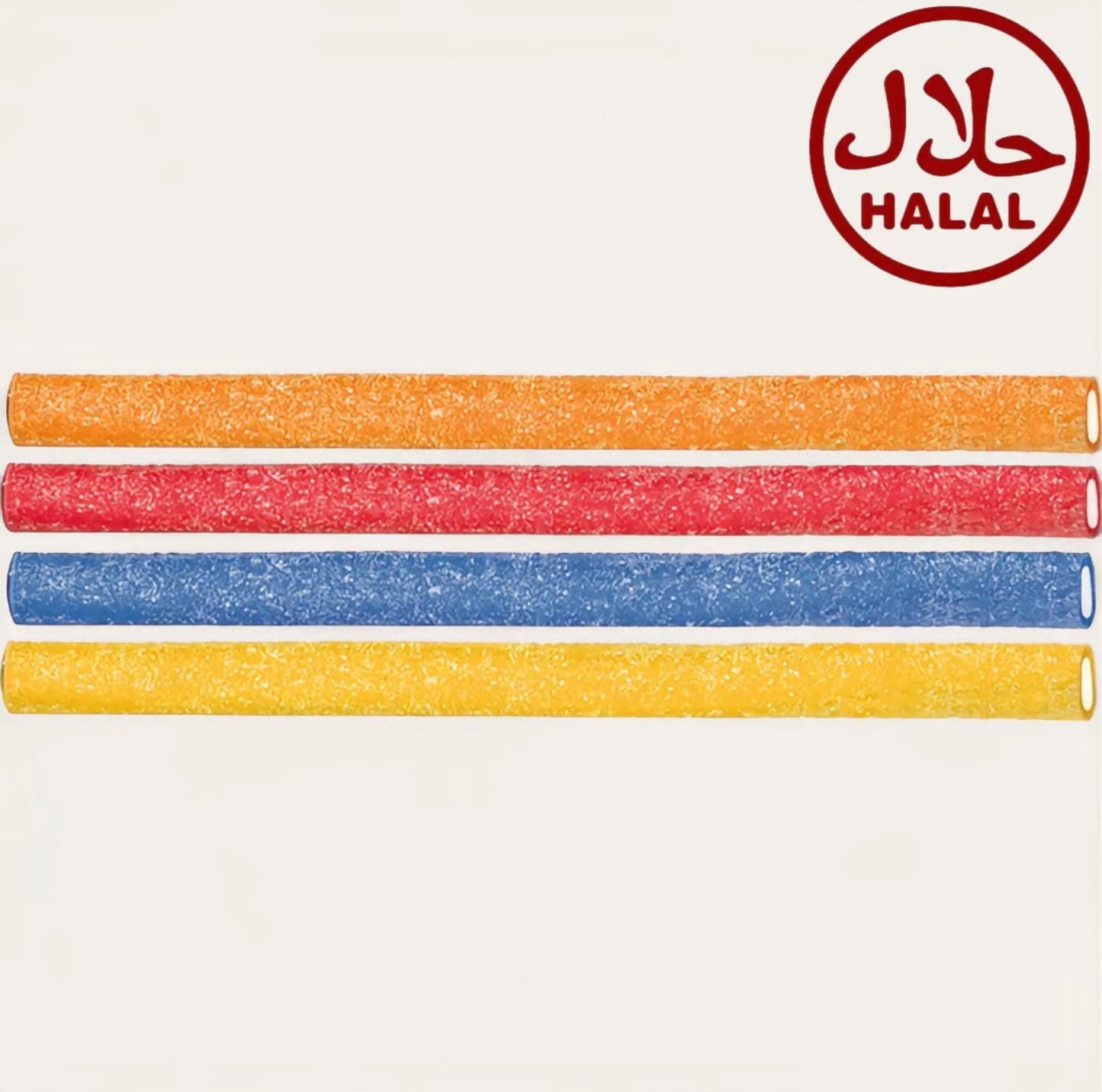 Saurer Rainbow Churritos Fruchtgummi-Mix, gefüllt – 300 g, Halal - Kemberly® GmbH