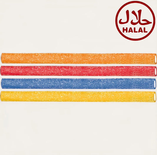 Saurer Rainbow Churritos Fruchtgummi-Mix, gefüllt – 300 g, Halal - Kemberly® GmbH
