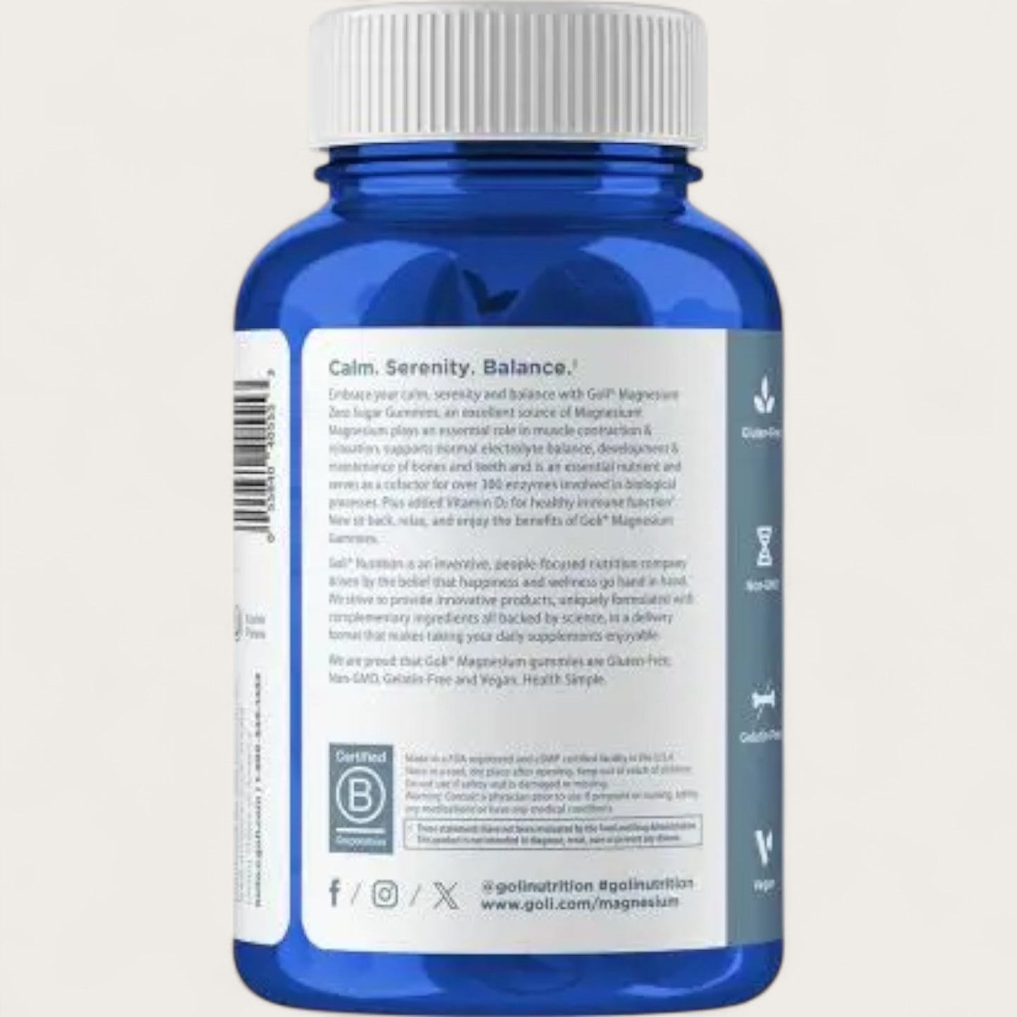 Goli Nutrition® Magnesium Gummies – Zero Sugar (60 Stück) - Kemberly® GmbH