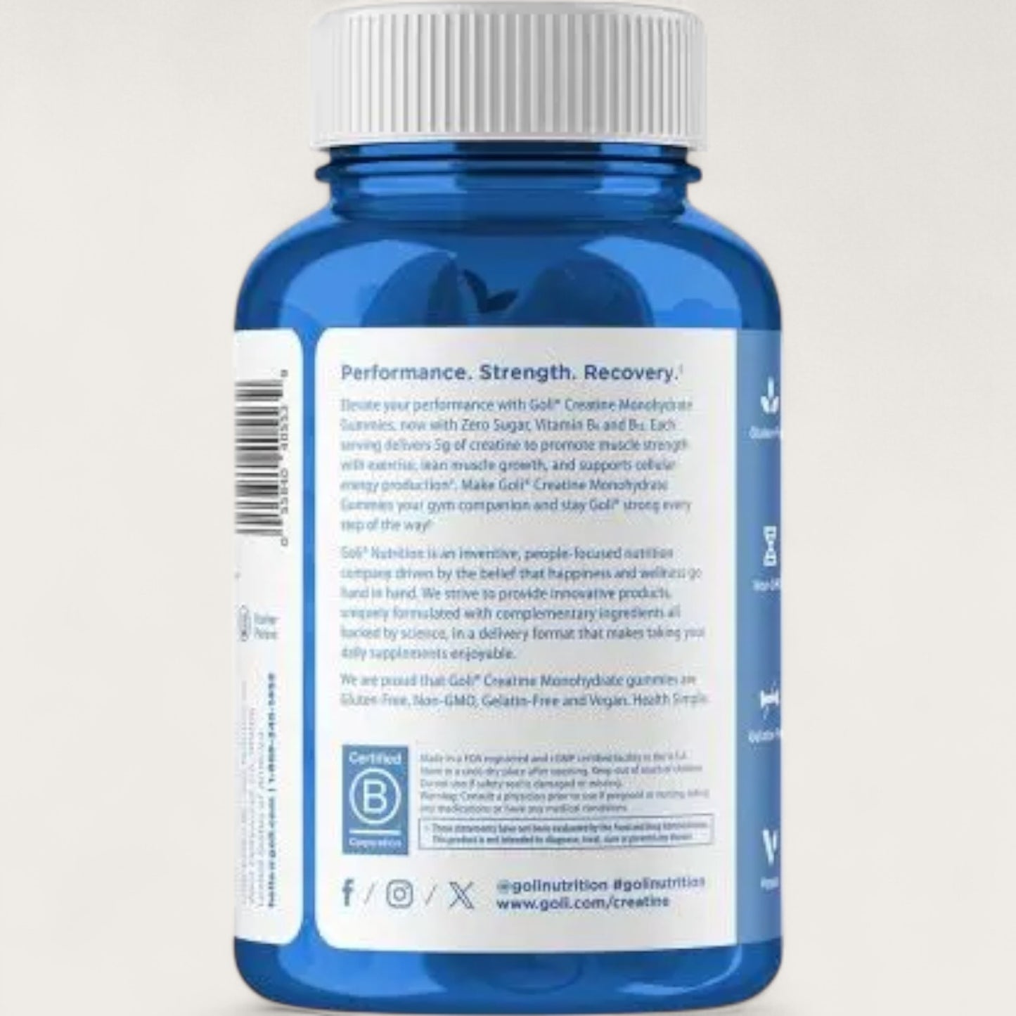 Goli Nutrition® Kreatin Monohydrat – Zero Sugar Gummies (60 Stück) - Kemberly® GmbH