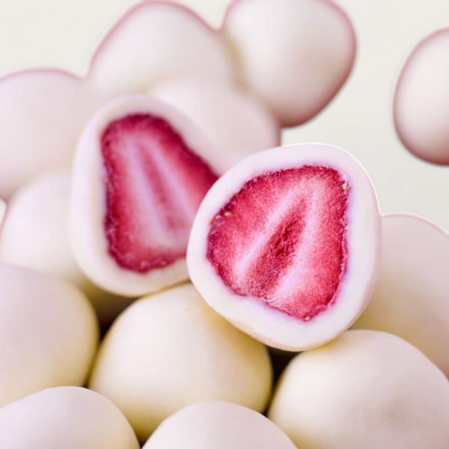 Gefriergetrocknete Erdbeeren mit weißer,- Zartbitterschokolade und Matcha - Kemberly® GmbH