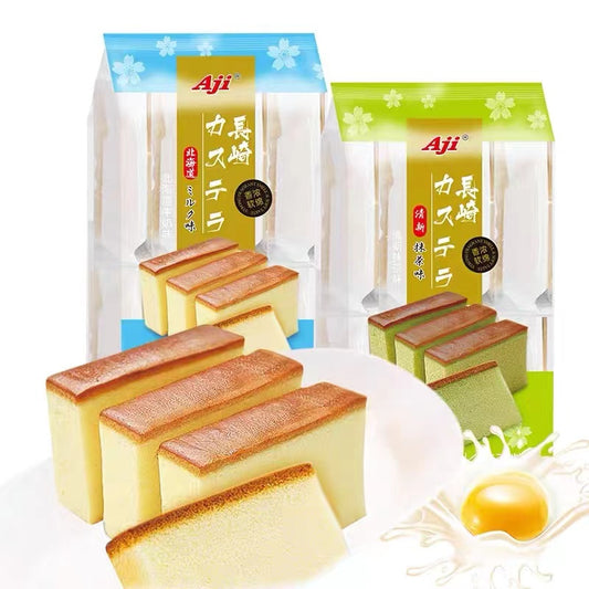 Aji Hokkaido Milchkuchen (10 Stück) – Japanischer Castella-Kuchen mit feinem Milchgeschmack, 330 g