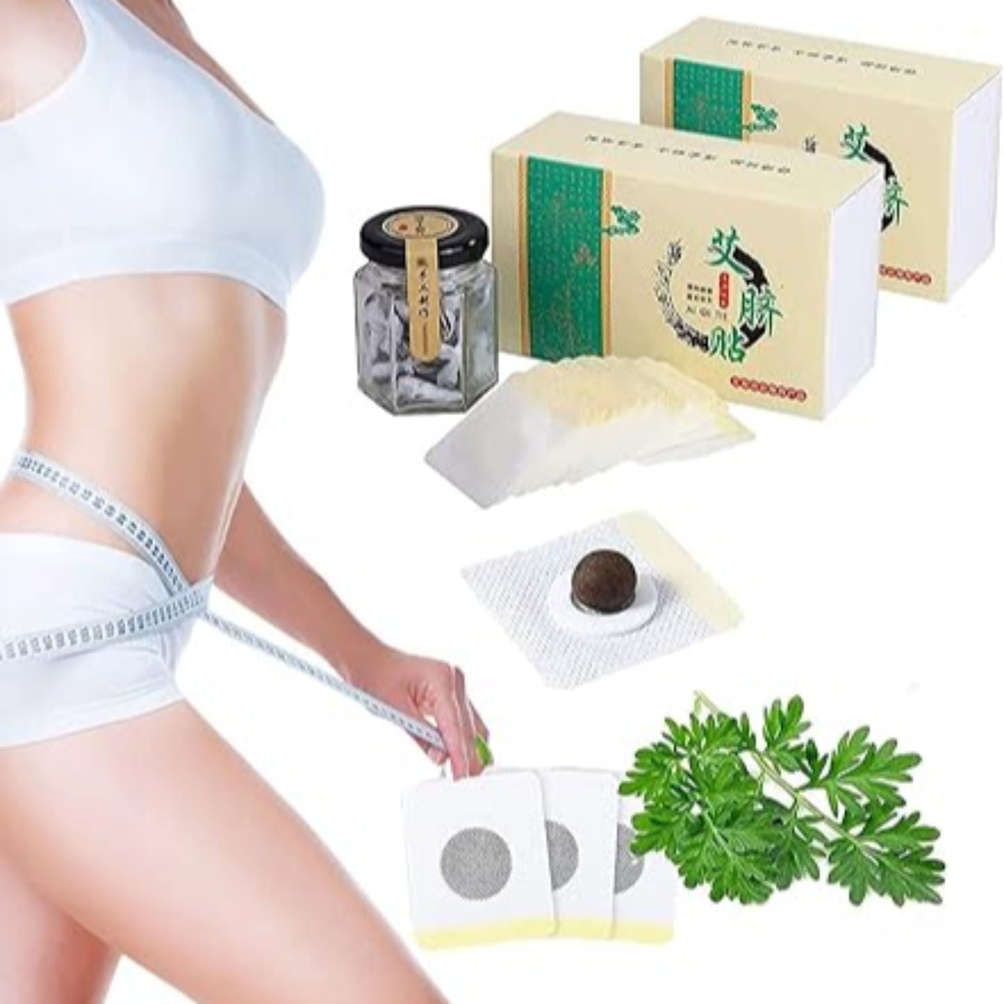 Mugwort Navel Patches – 30 Kräuterpflaster | Beifuß Detox Aufkleber für Bauchbereich & Wohlbefinden