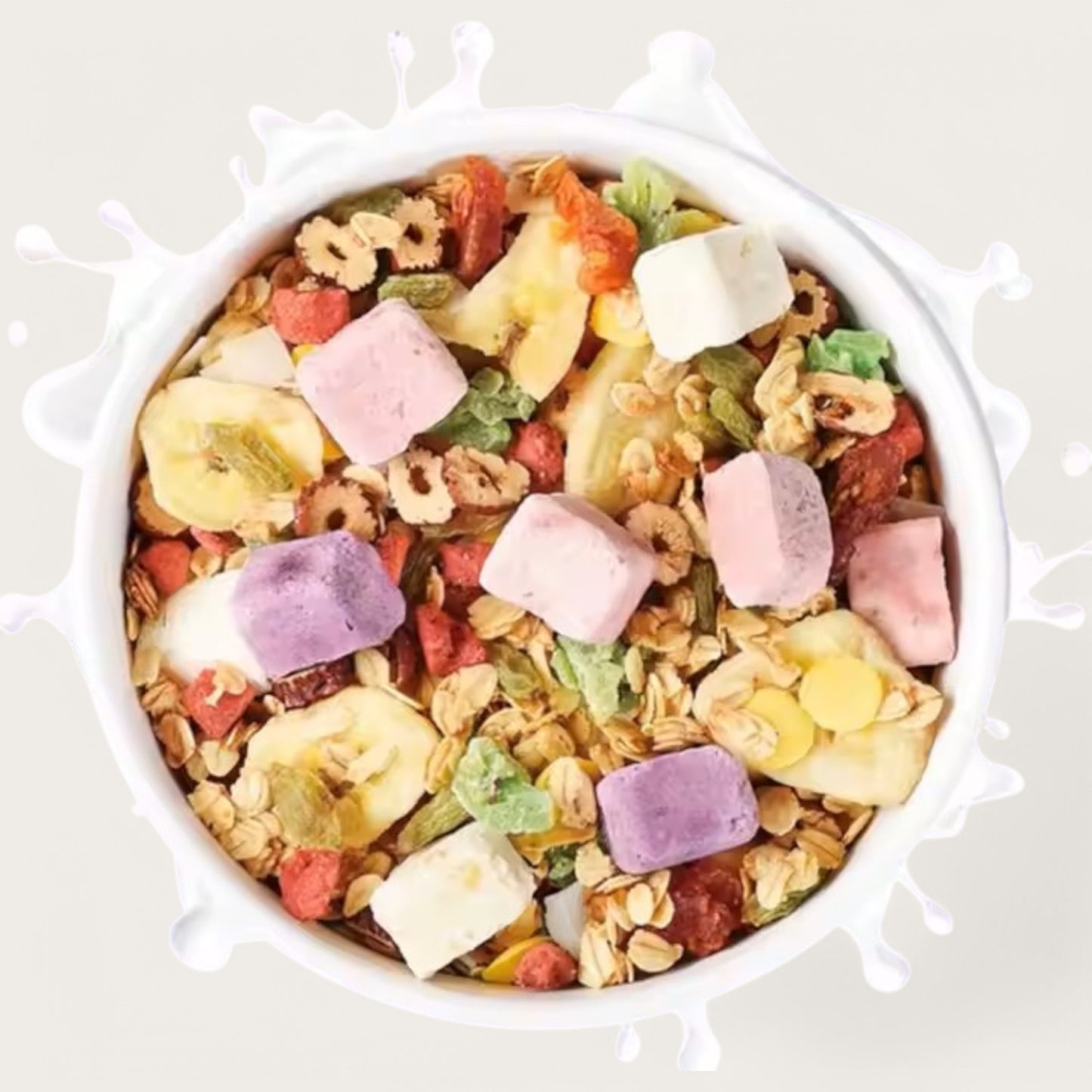Knuspriges Premium-Müsli mit Gefriergetrockneten Früchten & Joghurtwürfeln - Kemberly® GmbH