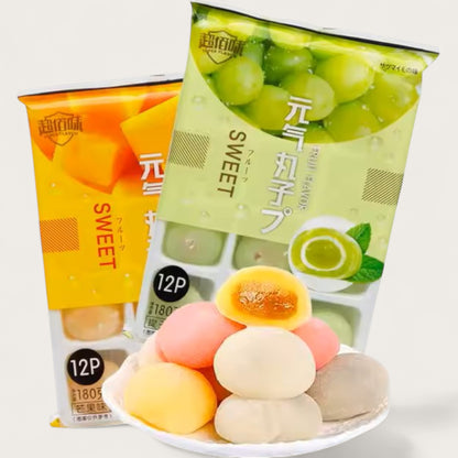 Japanische Mochi Frucht-Reiskuchen Erdbeere, Mango oder Traube
