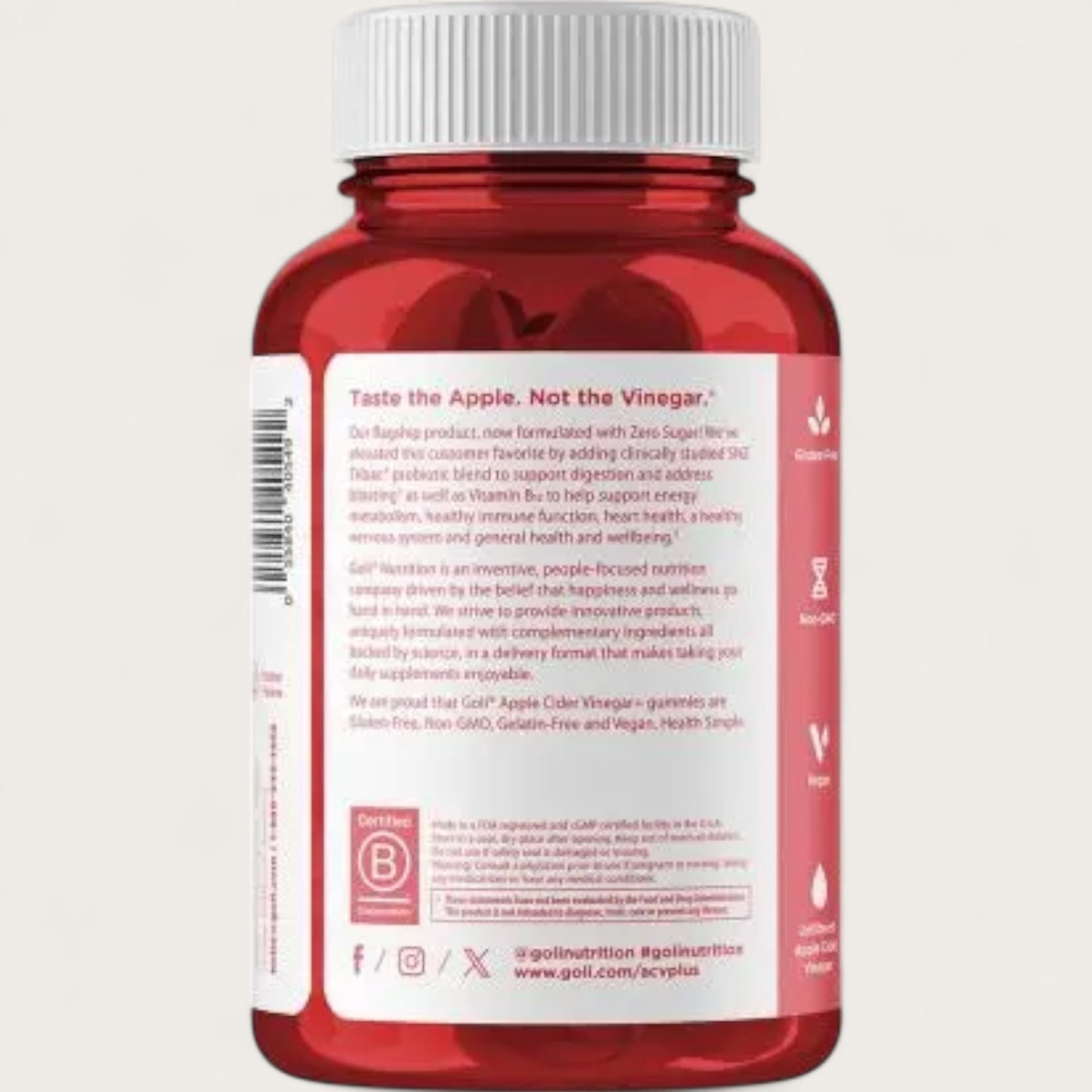Goli® Apfelessig Gummies Zuckerfrei mit B12 & Probiotika (60 Stk)